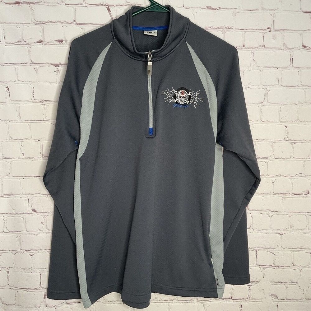 Alo Coolfit Men's Gray 1/3 Zip Long Sleeve Sweatshirt Size M